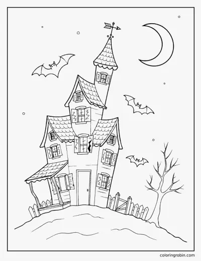 Haunted House coloring page