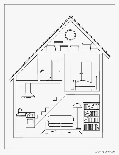 House Cross Section coloring page
