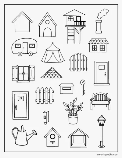 House Doodle Page coloring page
