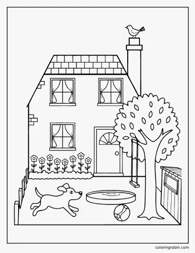 House with a Garden coloring page