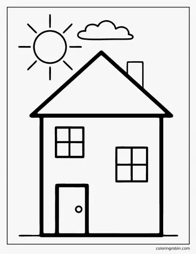 Simple House coloring page