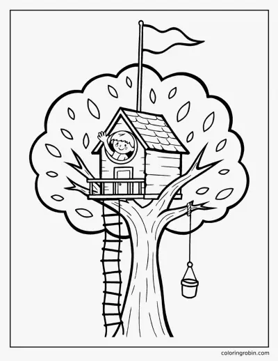 Tree House coloring page