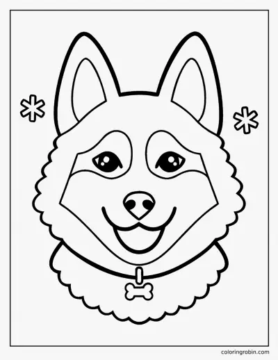 Husky Face coloring page