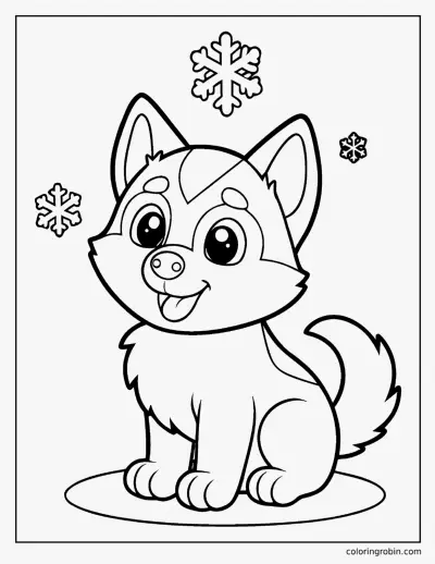 Husky Puppy coloring page