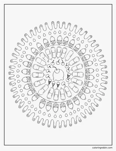 Ice Cream Mandala coloring page