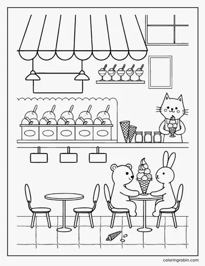 Ice Cream Parlour coloring page