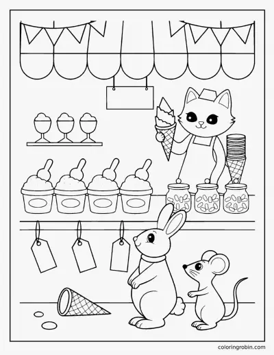 Ice Cream Shop coloring page