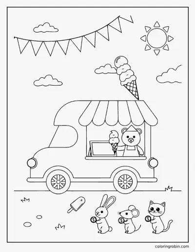 Ice Cream Truck coloring page