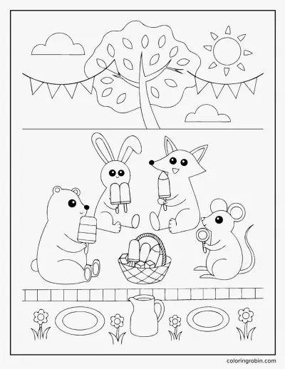 Popsicle Picnic coloring page