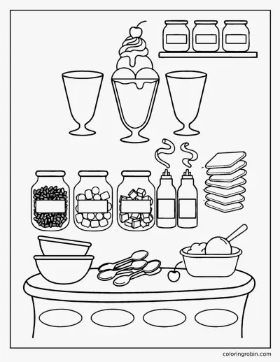 Sundae Bar coloring page