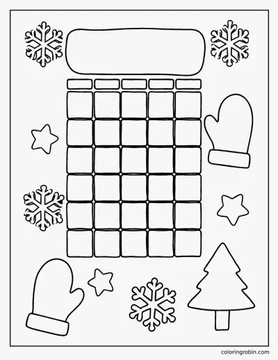 January Calendar Page coloring page