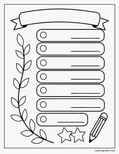 My New Year Resolutions coloring page
