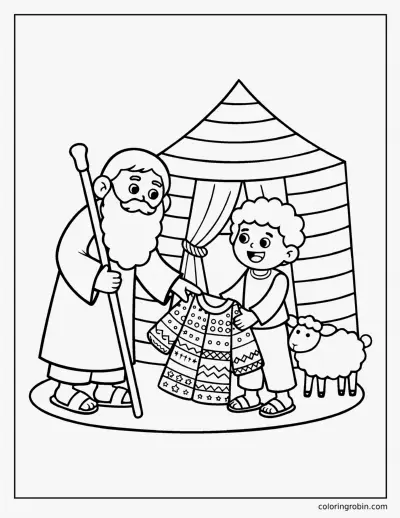 Jacob Gives Joseph the Coat coloring page