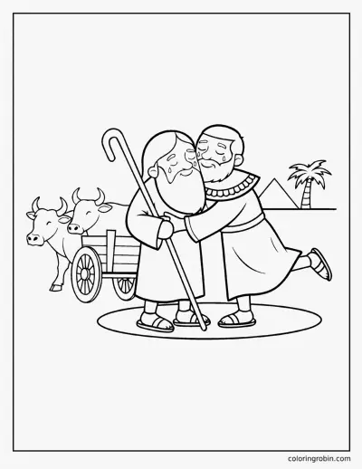 Joseph and Jacob Together Again coloring page