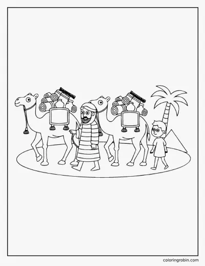 Joseph and the Traders coloring page