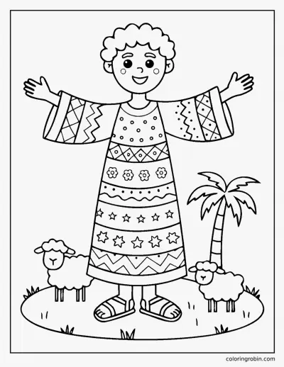Joseph Coat of Many Colors coloring page