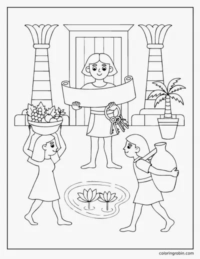 Joseph in Potiphars House coloring page