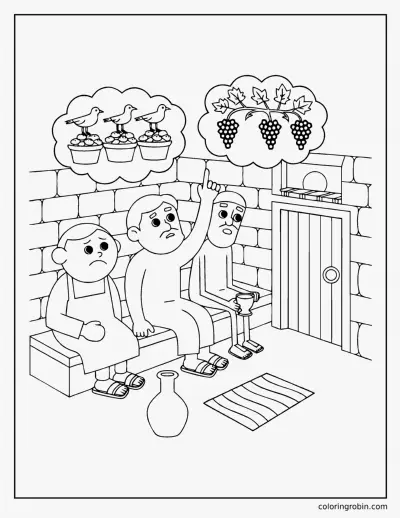 Joseph in Prison coloring page