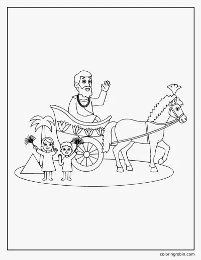 Joseph Rides in Pharaohs Chariot coloring page