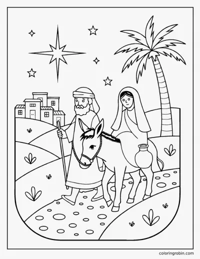 Mary and Joseph coloring page