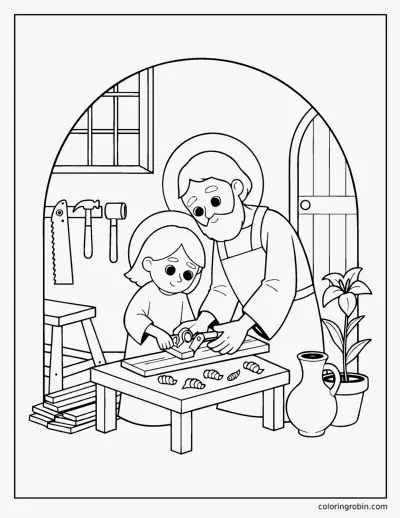 Saint Joseph the Carpenter coloring page