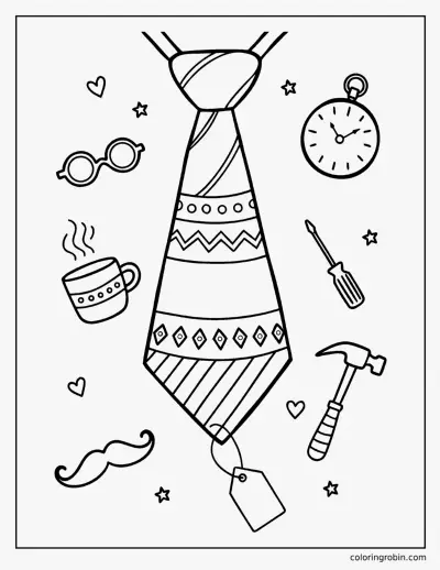 A Tie for Dad coloring page