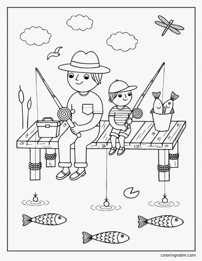 Gone Fishing coloring page