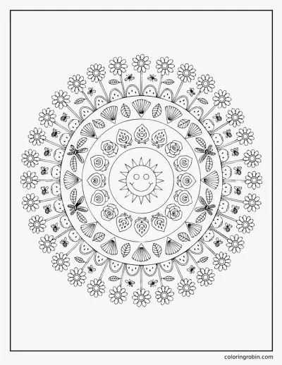June Mandala coloring page