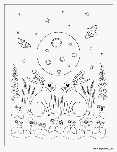 Strawberry Moon Night coloring page