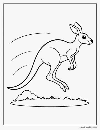 Hopping Kangaroo coloring page
