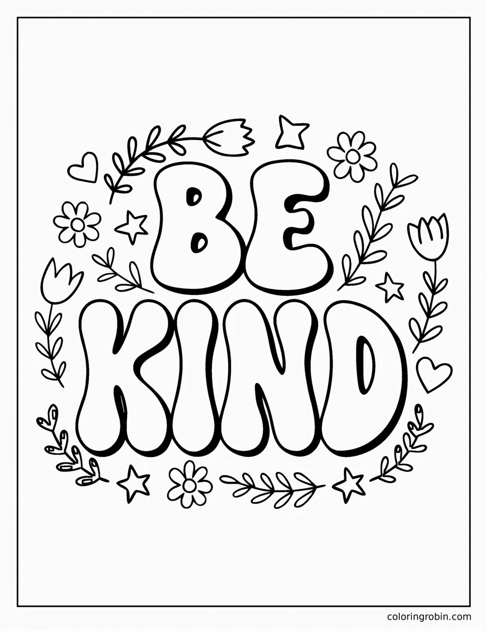 Be Kind coloring page