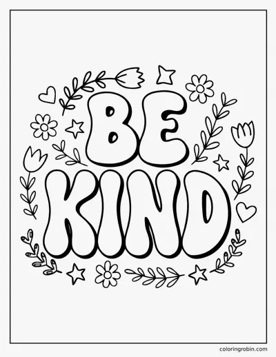 Be Kind coloring page