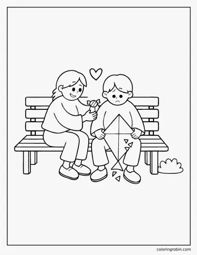 Cheering up a Friend coloring page