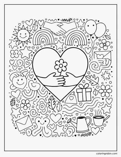 Kindness Doodles coloring page