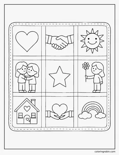 Kindness Quilt coloring page