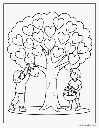 Kindness Tree coloring page