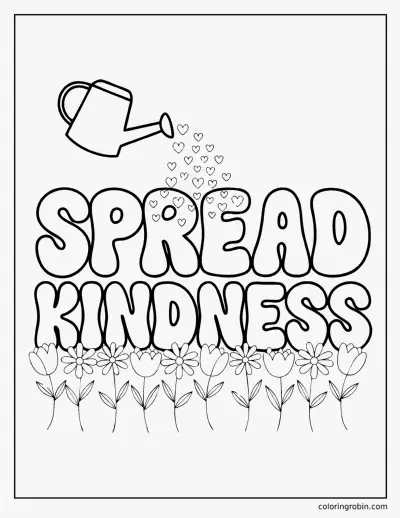 Spread Kindness coloring page