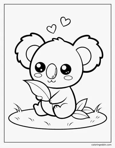 Kawaii Koala coloring page