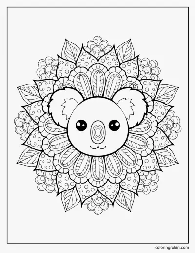 Koala Mandala coloring page