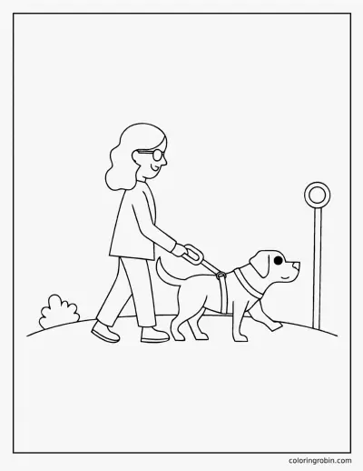 Labrador Guide Dog coloring page