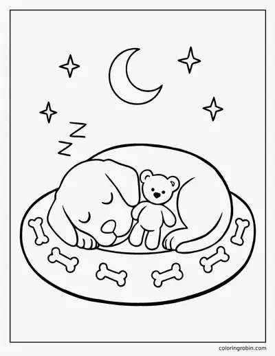 Sleeping Labrador Puppy coloring page