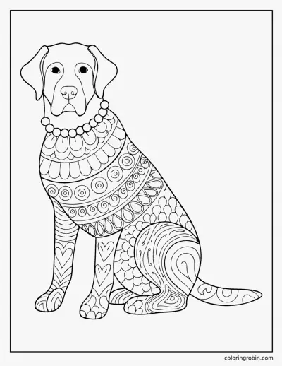 Zentangle Labrador coloring page