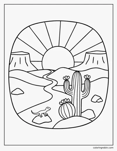 Desert Landscape coloring page