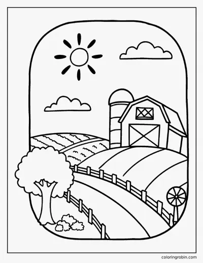 Farm Landscape coloring page