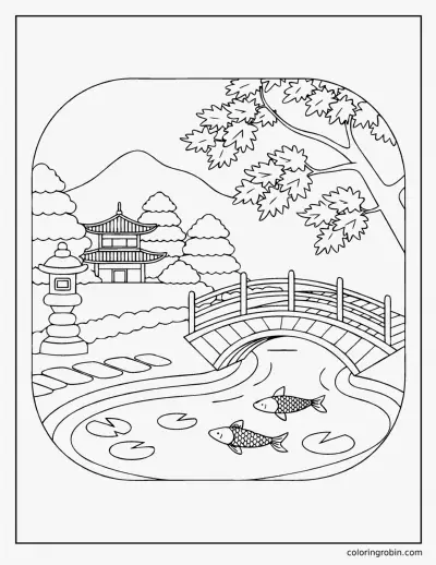 Japanese Garden coloring page