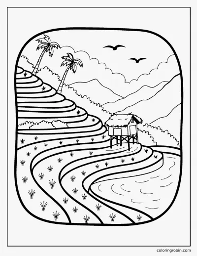 Rice Terraces coloring page