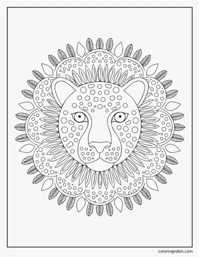 Leopard Mandala coloring page