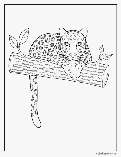 Realistic Leopard coloring page