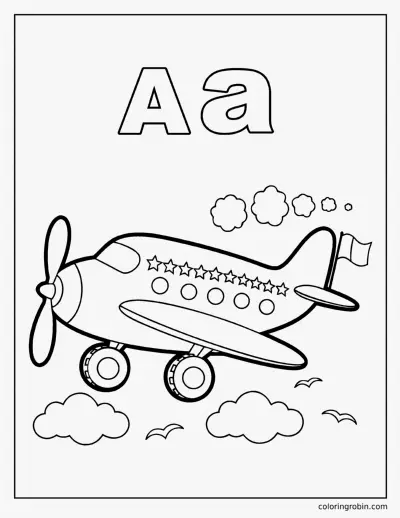 A Is for Aeroplane coloring page