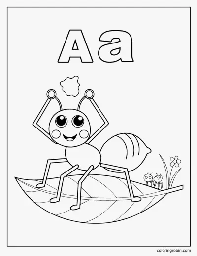 A Is for Ant coloring page